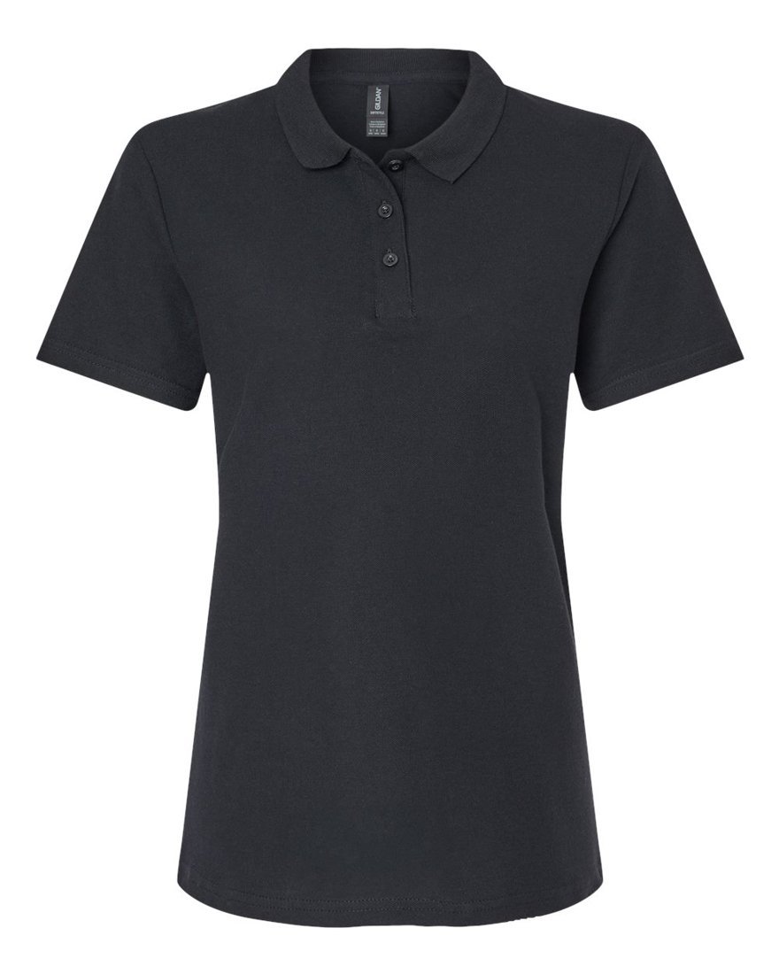 Black women's polo, ready for an embroidered logo